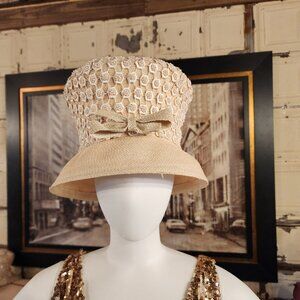 Shellie McDowell Wide Brim Pearl And Lace Covered Church Hat